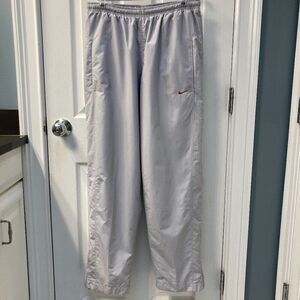 Vintage Nike Silver Red Swoosh Athletic Track Pants 114381 Y2K Size Medium